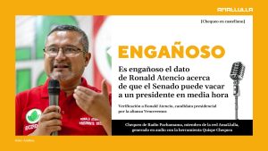 Ronald Atencio, candidato presidencial de Venceremos, durante una actividad pública. AmaLlulla verificó como engañosa su afirmación sobre que el Senado puede vacar a un presidente en media hora.