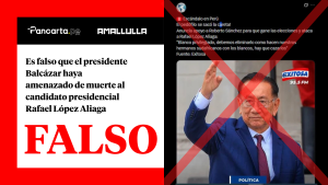 Es falso que el presidente Balcázar haya amenazado de muerte al candidato presidencial Rafael López Aliaga